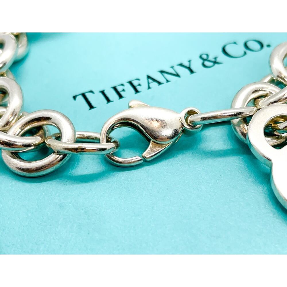 Tiffany & Co. Return to Tiffany Heart Charm Bracelet Sterling Silver 8" w/ Box - Picture 4 of 9